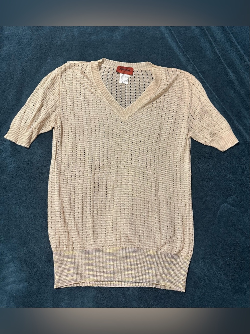 Missoni Women’s Light Beige V-Neck Knit Top